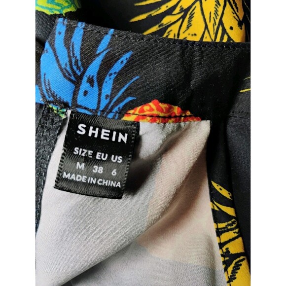 Shein Women's Multicolored Pineapple Print Halter Dress, Size 6 - Picture 4 of 4